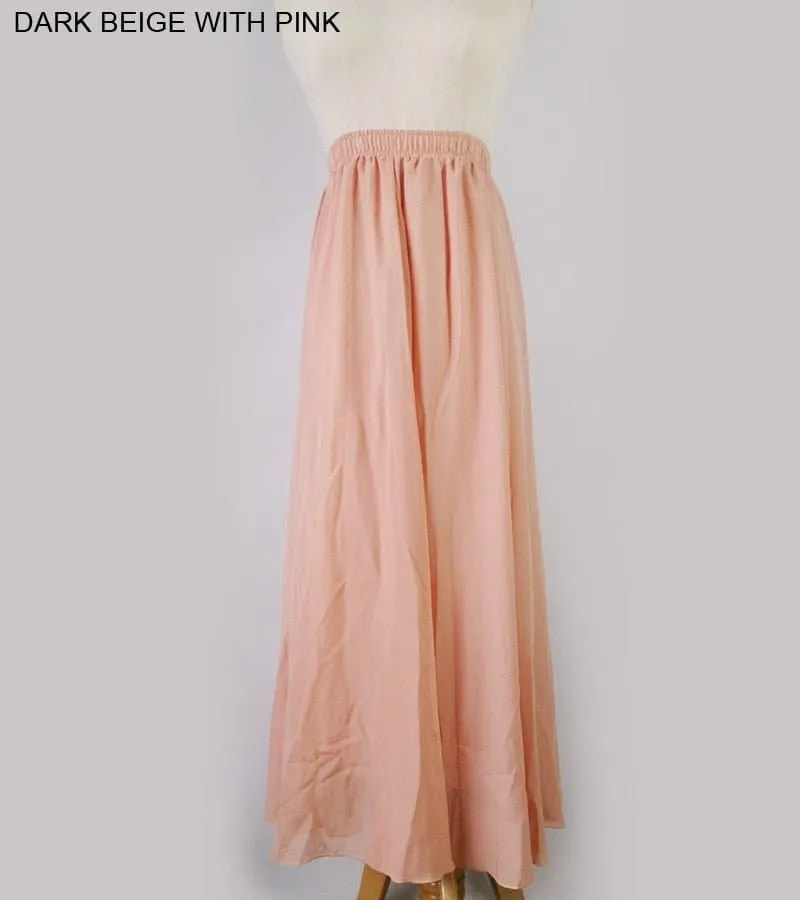 Elegant Chiffon Long Maxi Skirts