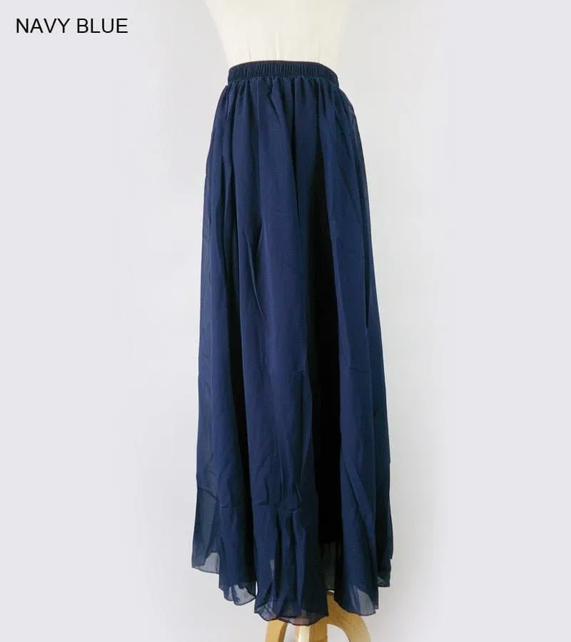 Elegant Chiffon Long Maxi Skirts