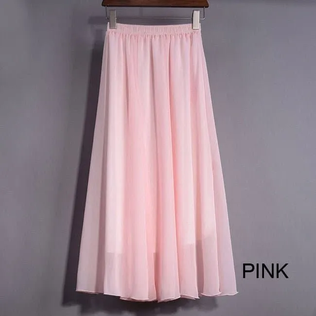 Elegant Chiffon Long Maxi Skirts