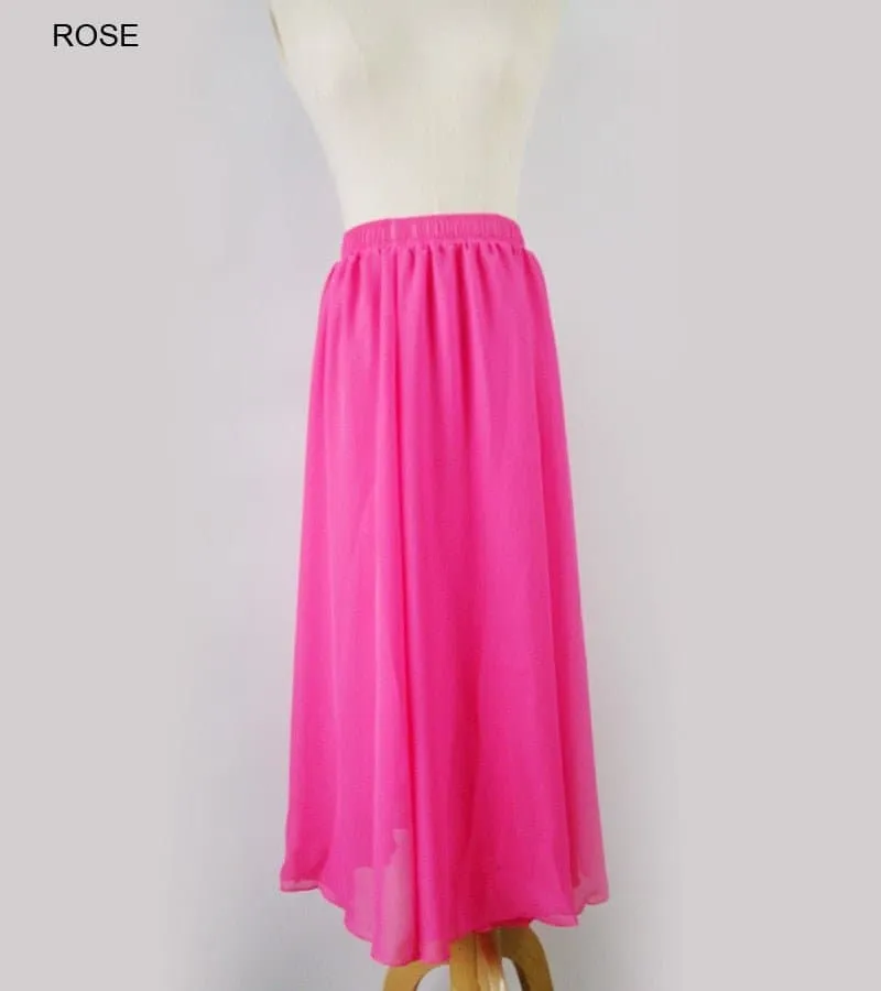 Elegant Chiffon Long Maxi Skirts