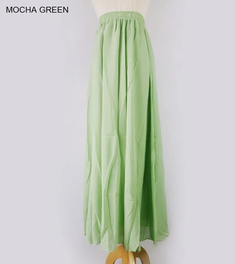 Elegant Chiffon Long Maxi Skirts