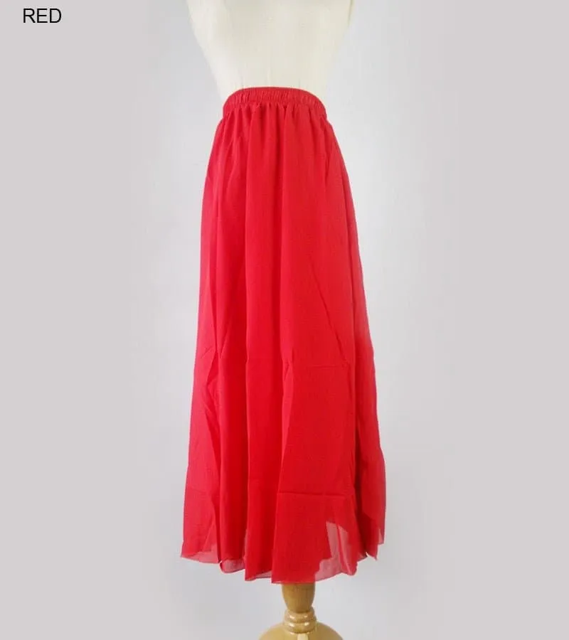 Elegant Chiffon Long Maxi Skirts