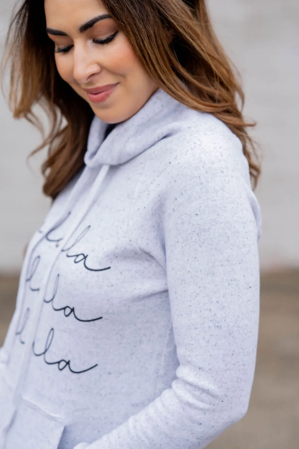 Falala Graphic Cowl Neck Sweatshirt