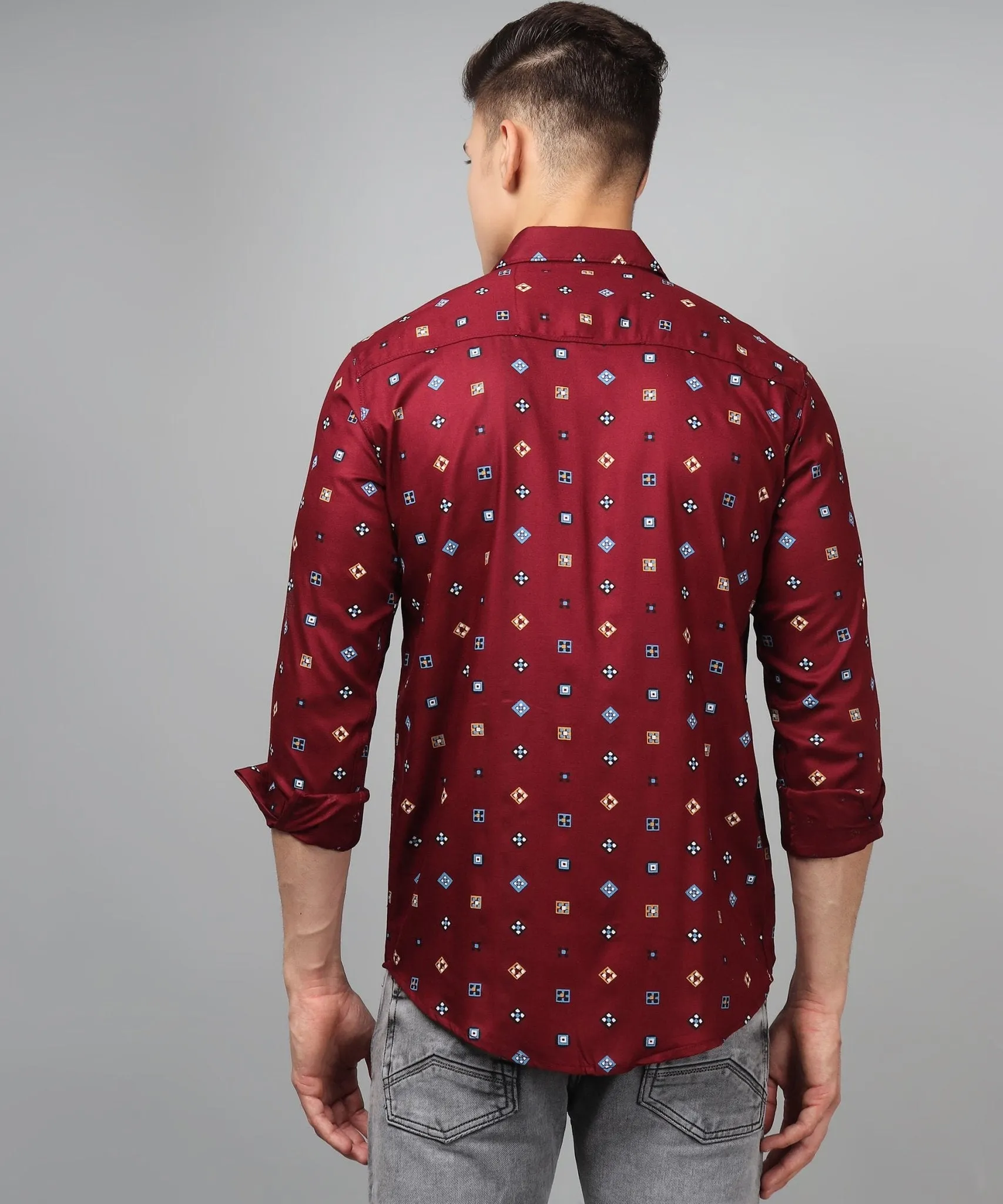 Fancy Trybuy Premium Printed Cotton  Button-Up Shirt for Men