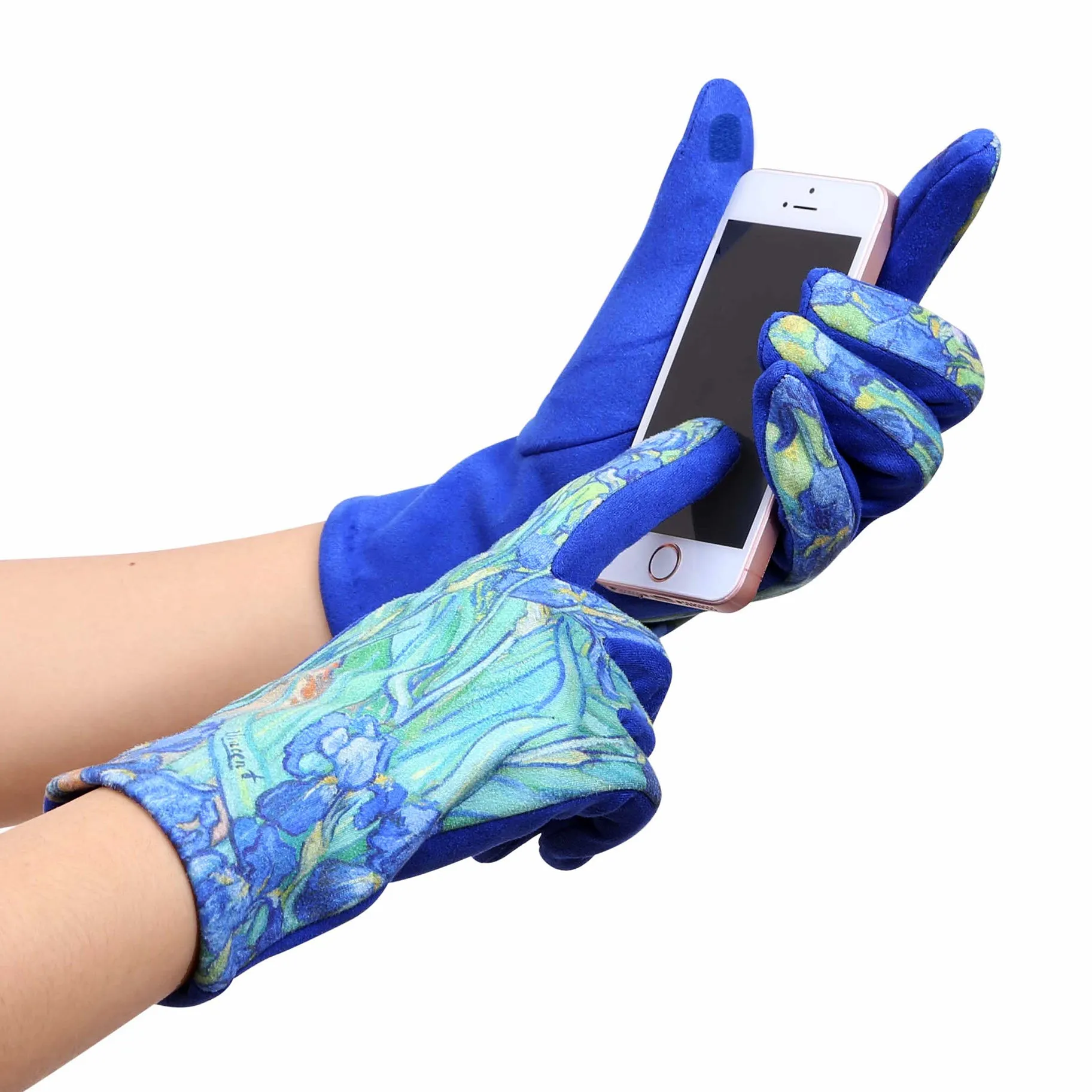 Fine Art van Gogh Irises Texting Gloves