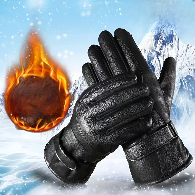 Fleece Lined Leather Gloves Cozy Winter Holiday Gift