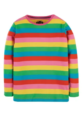 Frugi Foxglove Rainbow Stripe Long Sleeved Top