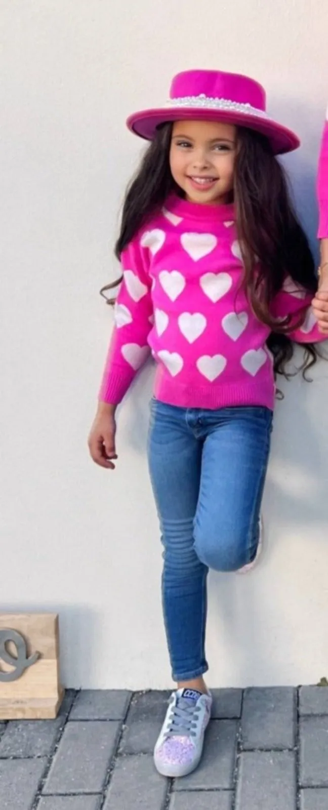 Girls Hot Pink Warms My Heart Sweater