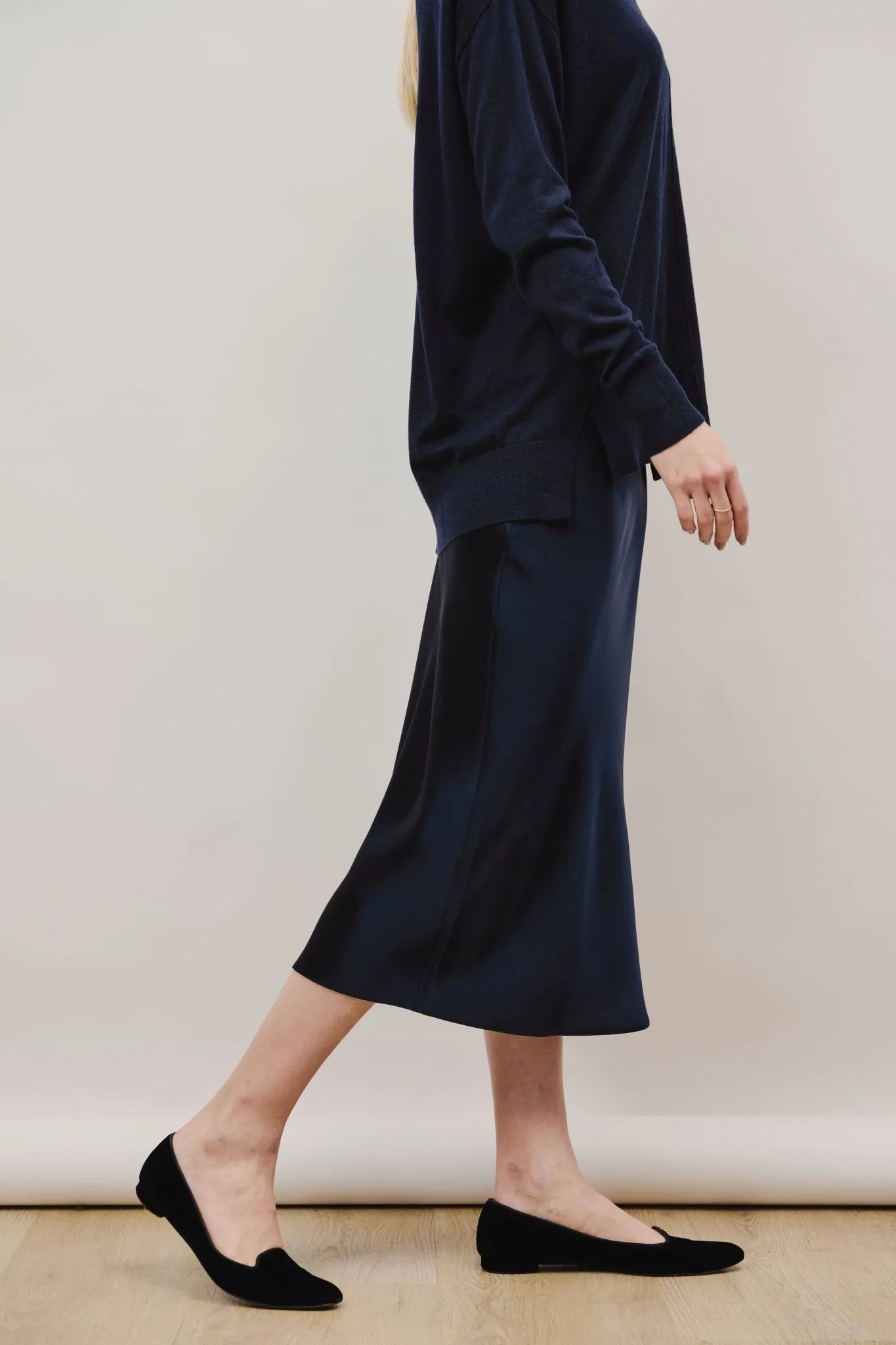 GLITTER B Mid-night midi skirt (Navy)