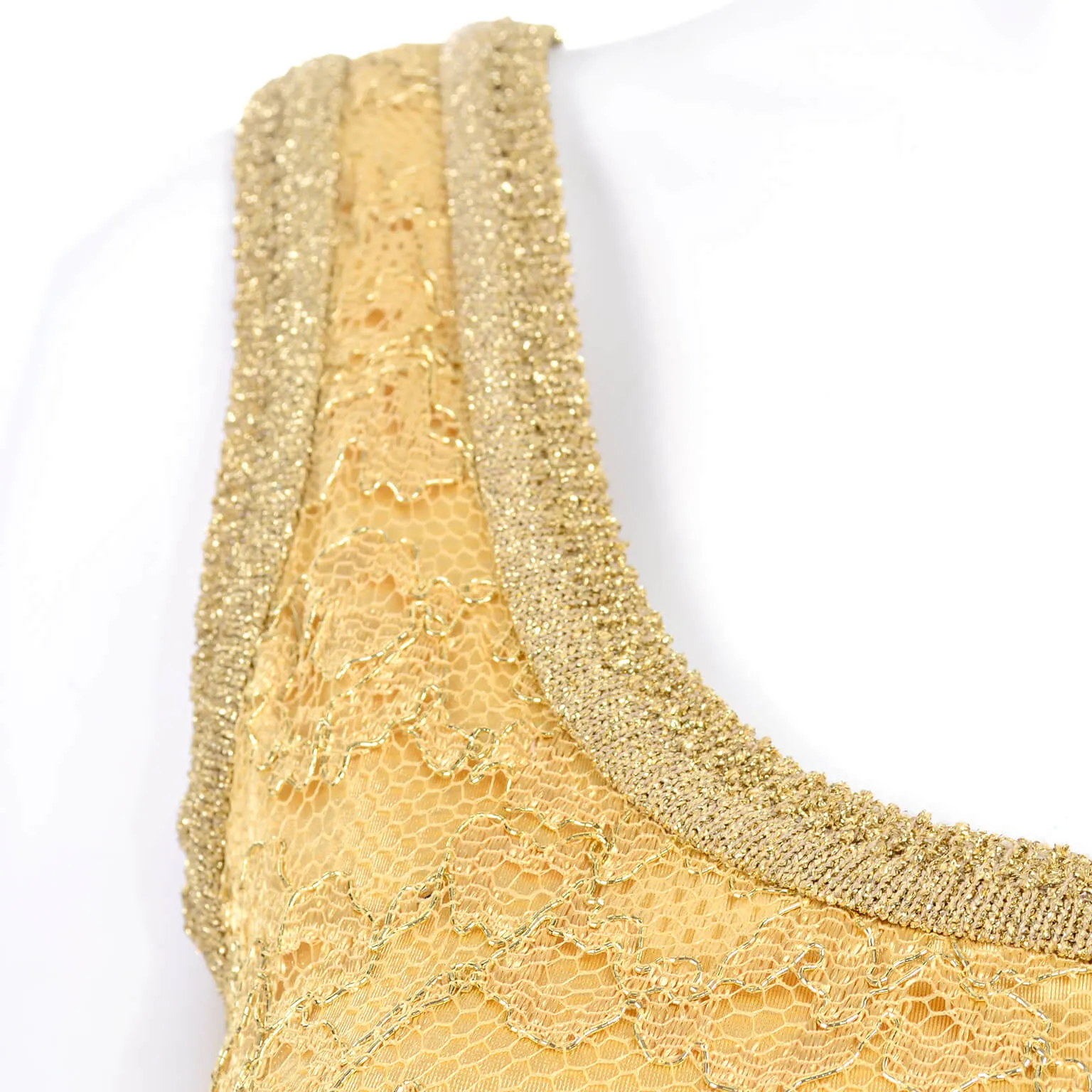 Gold Stretch Lace Bodycon Mini Dress