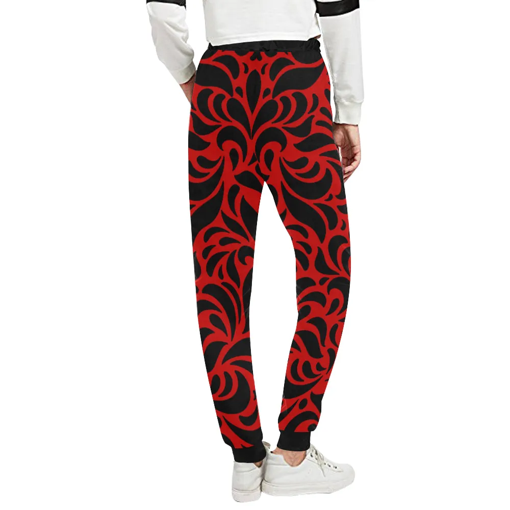 GORGIOUS LEAF RED Women's All Over Print Sweatpants