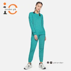 Green Check Pattern Loungewear Set