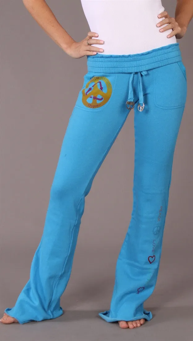 Gypsy 05 Riley Foldover Sweatpants Turquoise