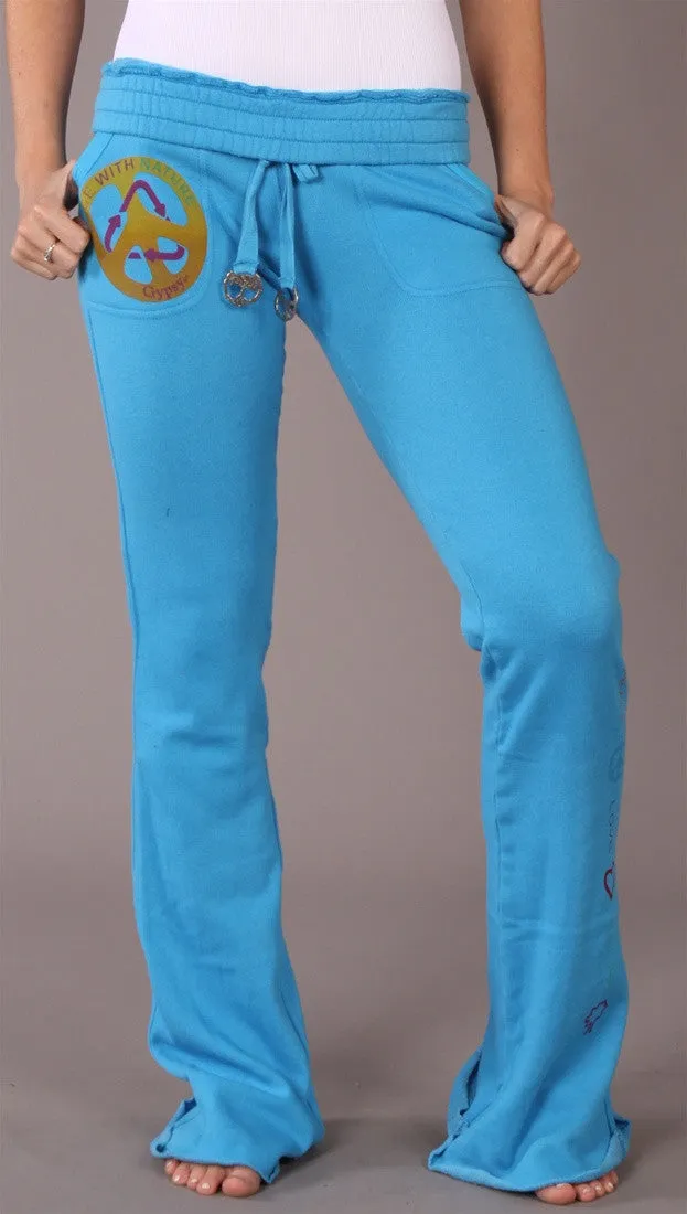 Gypsy 05 Riley Foldover Sweatpants Turquoise