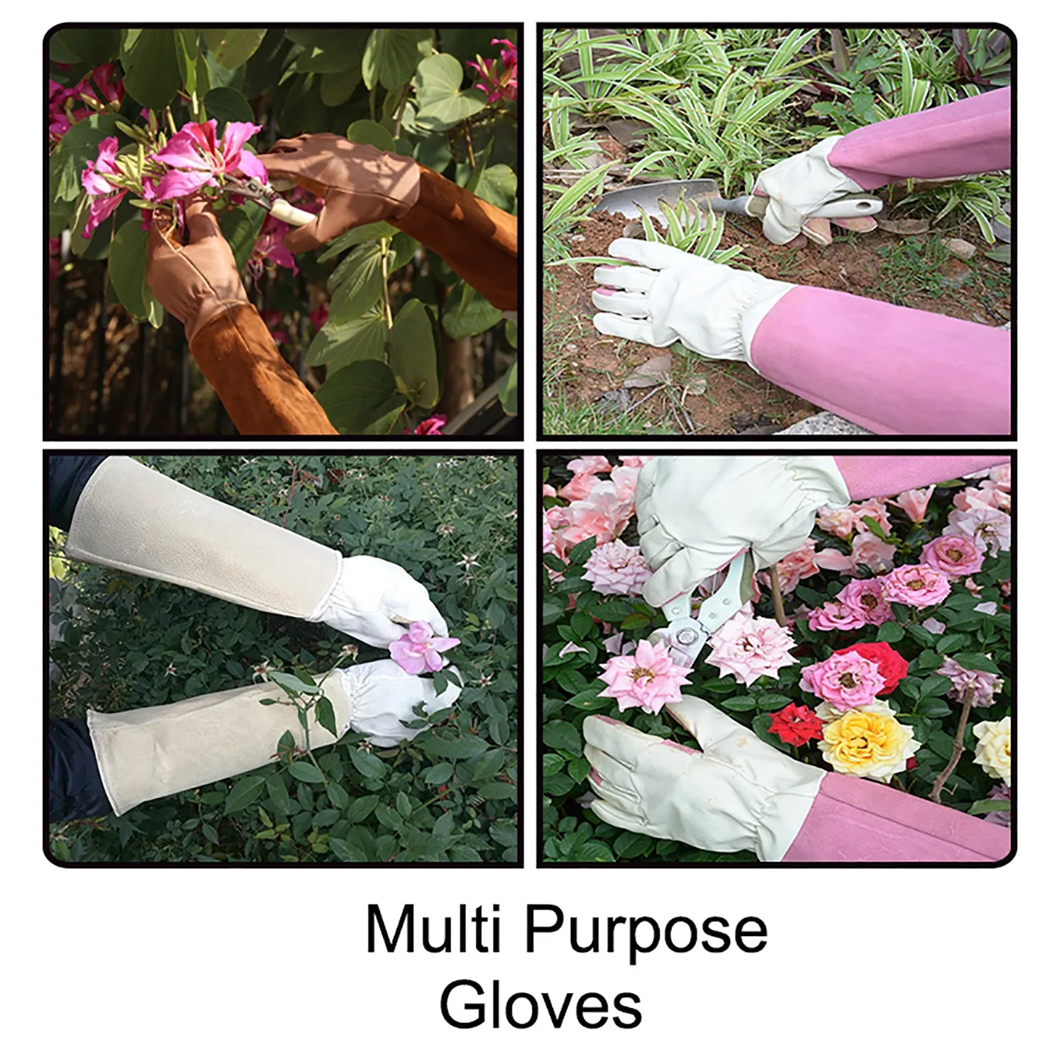 Handlandy Wholesale Women Gardening Gloves Pigskin Leather Long Gauntlet 1601 (36/72/120 Pairs)