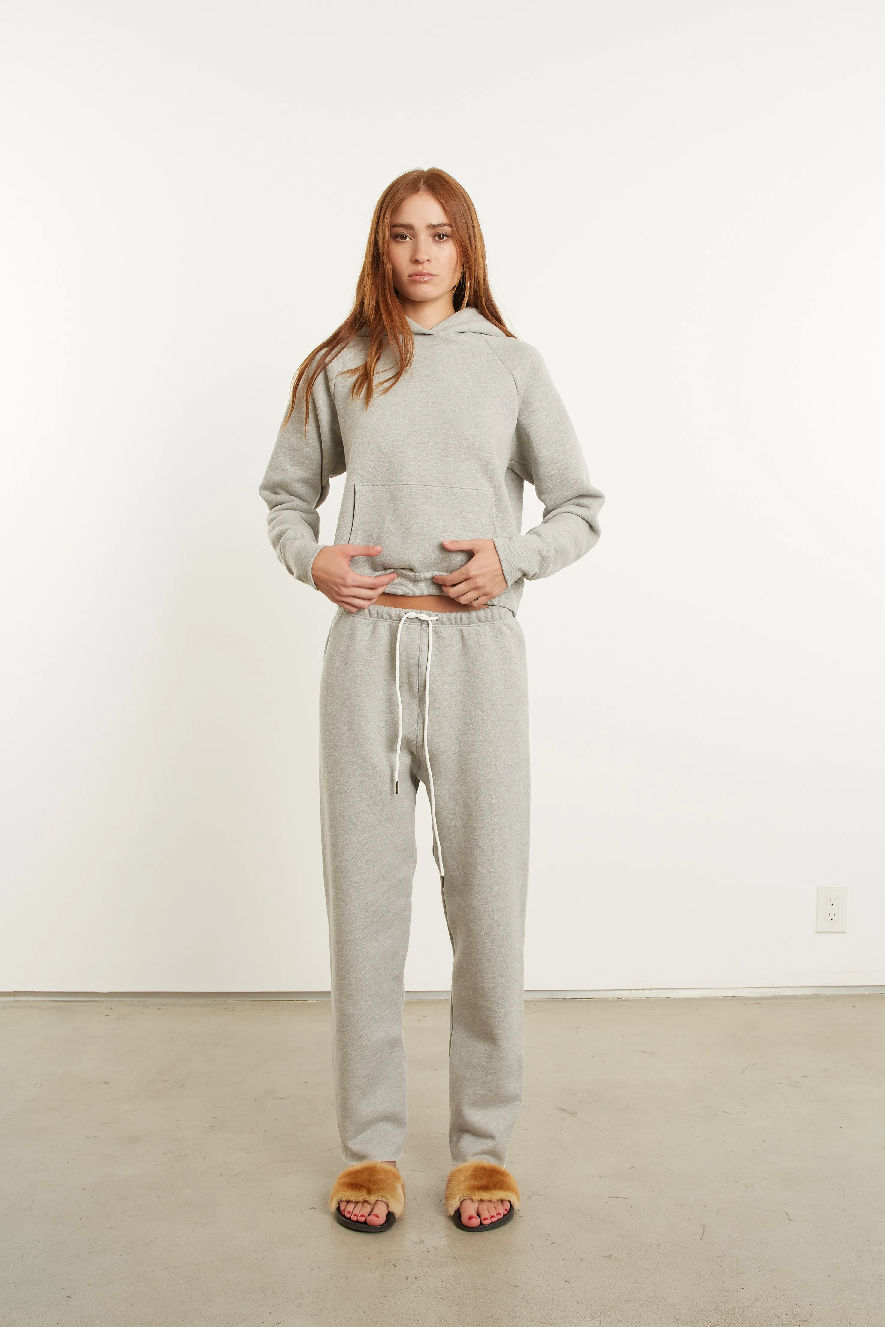 Heather Grey Cotton Easy Sweatpants