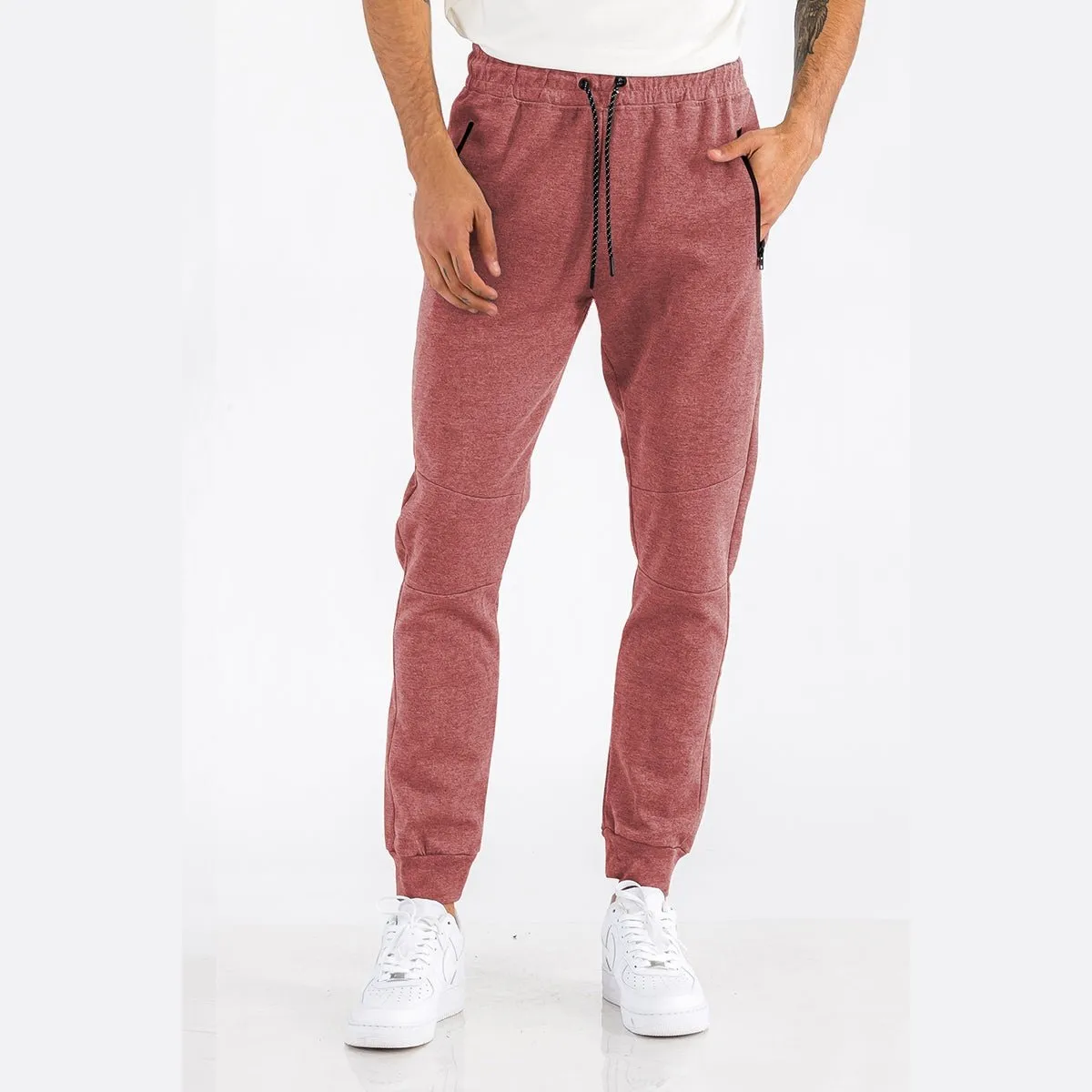 Heathered Red Cotton Sweatpants