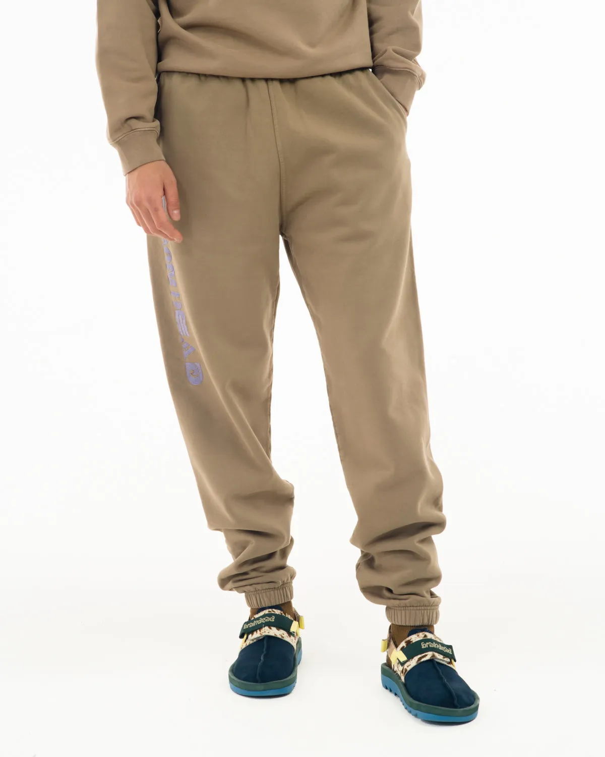 Heavyweight Embroidered Sweatpants - Beige