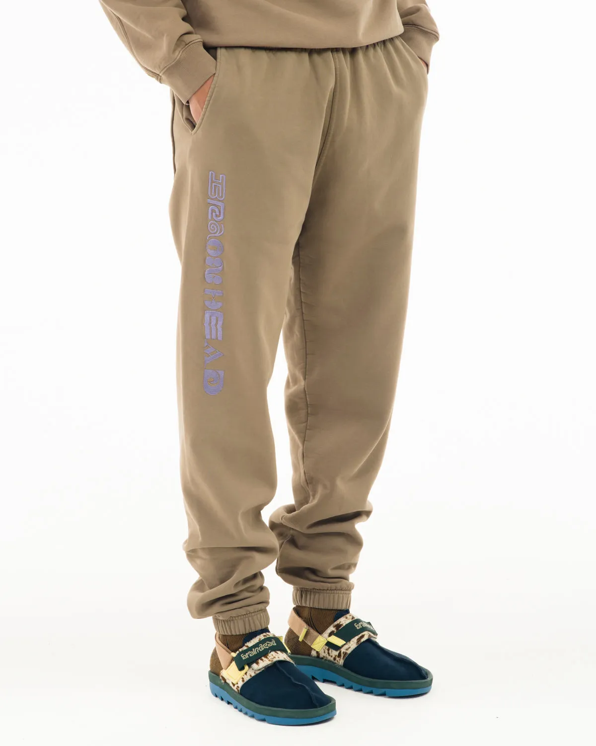 Heavyweight Embroidered Sweatpants - Beige