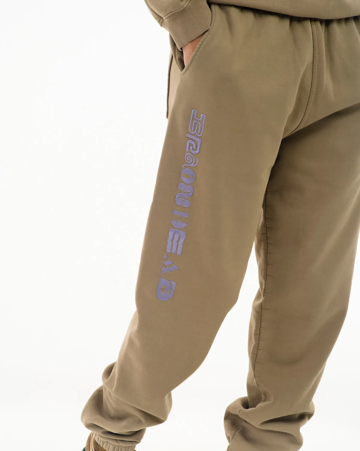 Heavyweight Embroidered Sweatpants - Beige