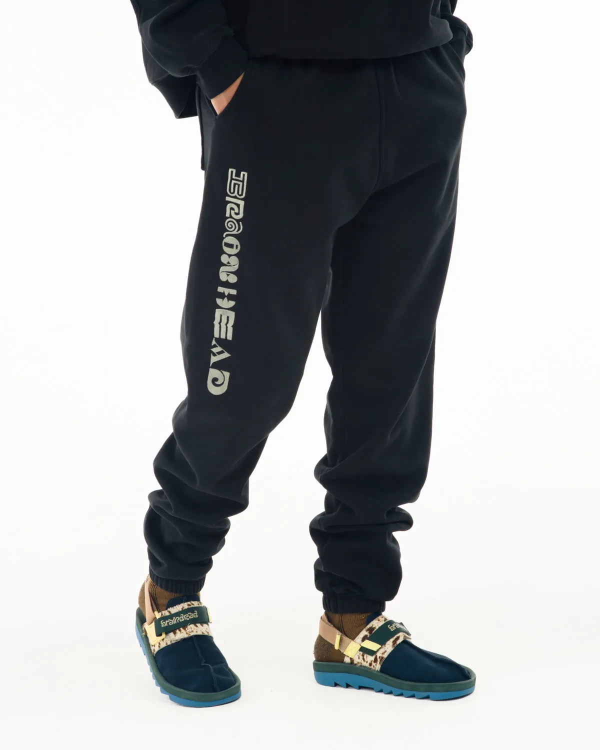 Heavyweight Embroidered Sweatpants - Black