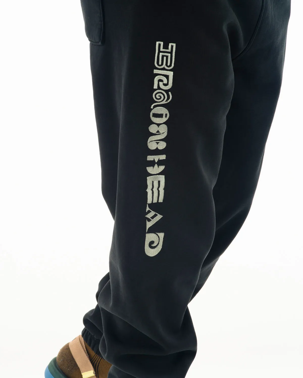 Heavyweight Embroidered Sweatpants - Black