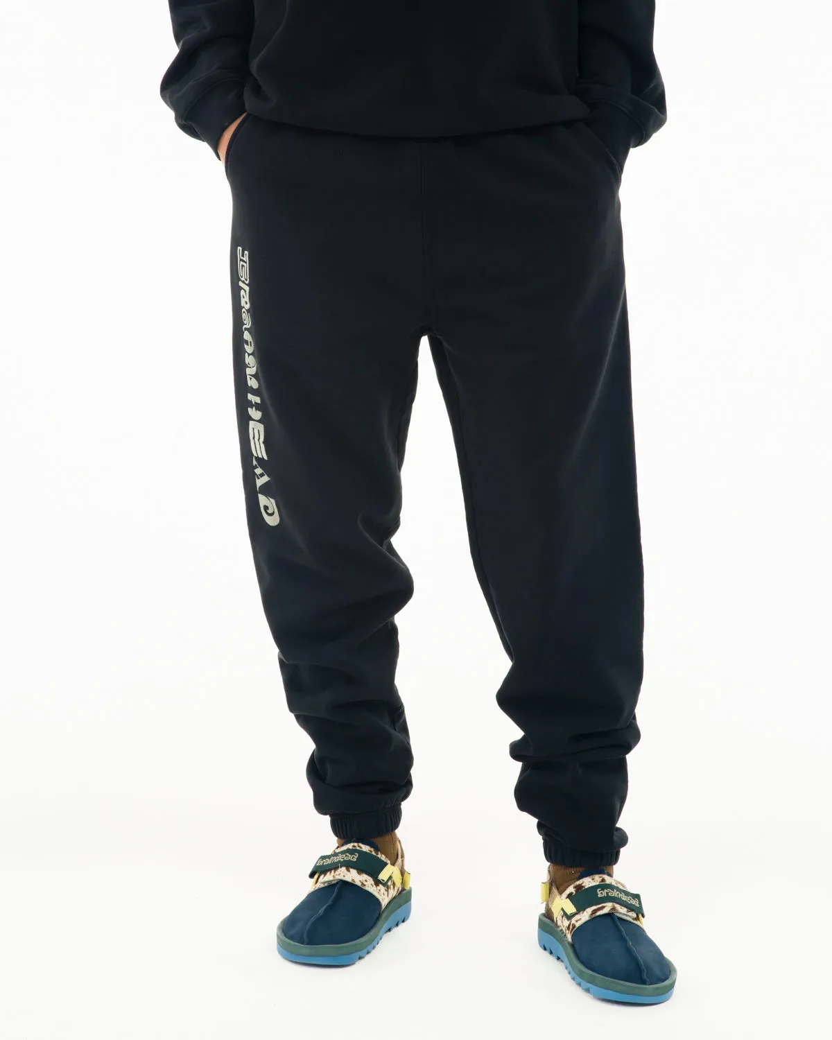 Heavyweight Embroidered Sweatpants - Black