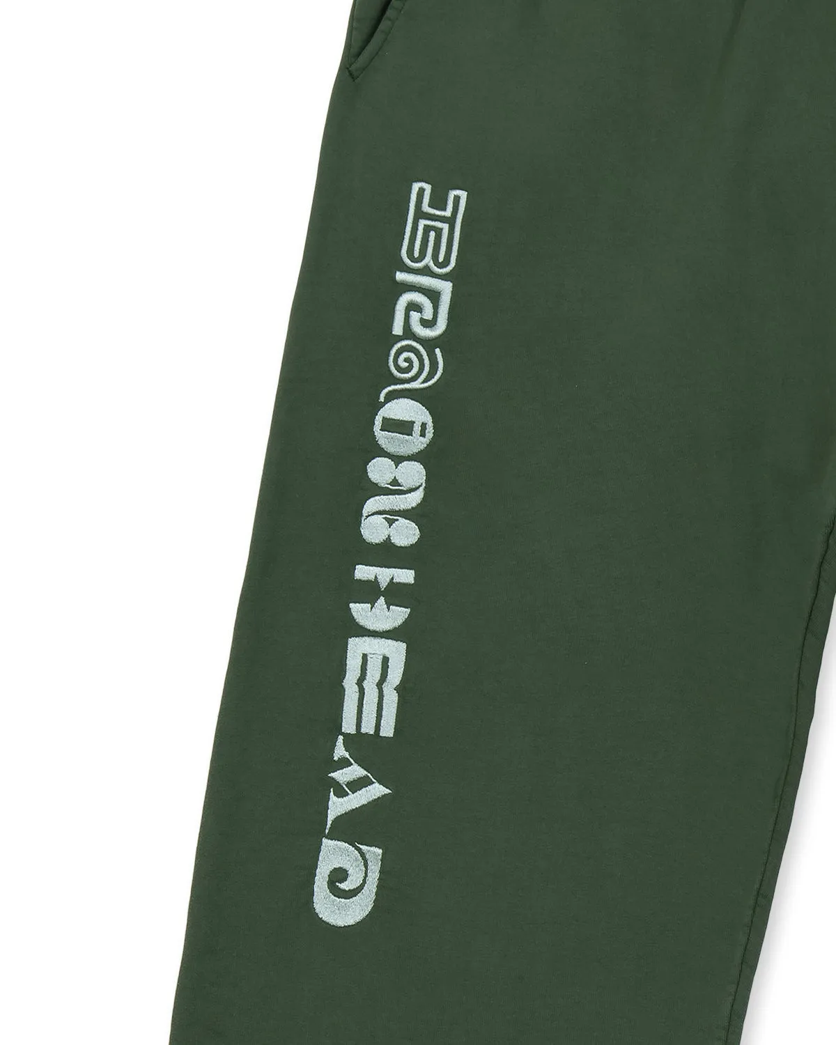 Heavyweight Embroidered Sweatpants - Green