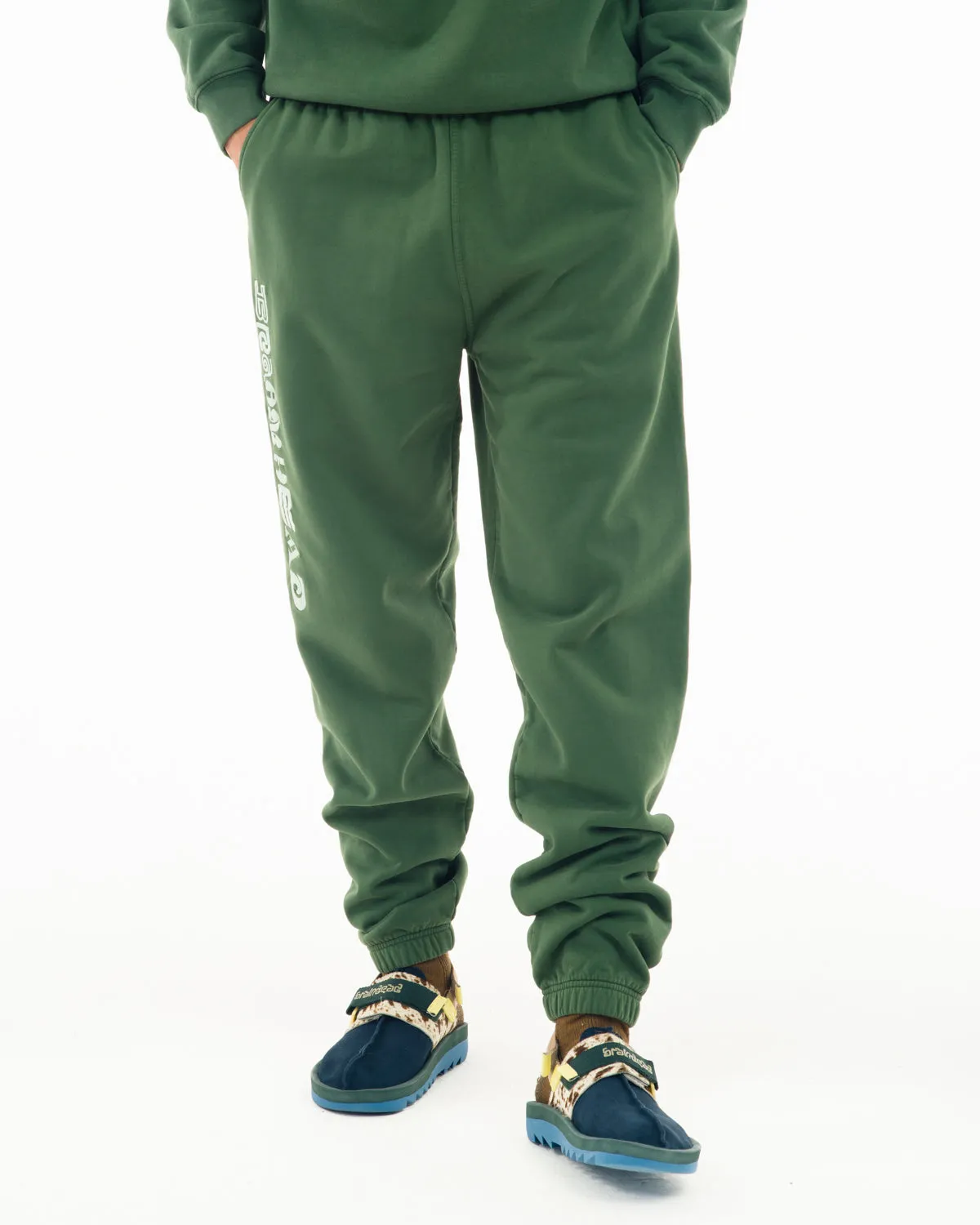 Heavyweight Embroidered Sweatpants - Green