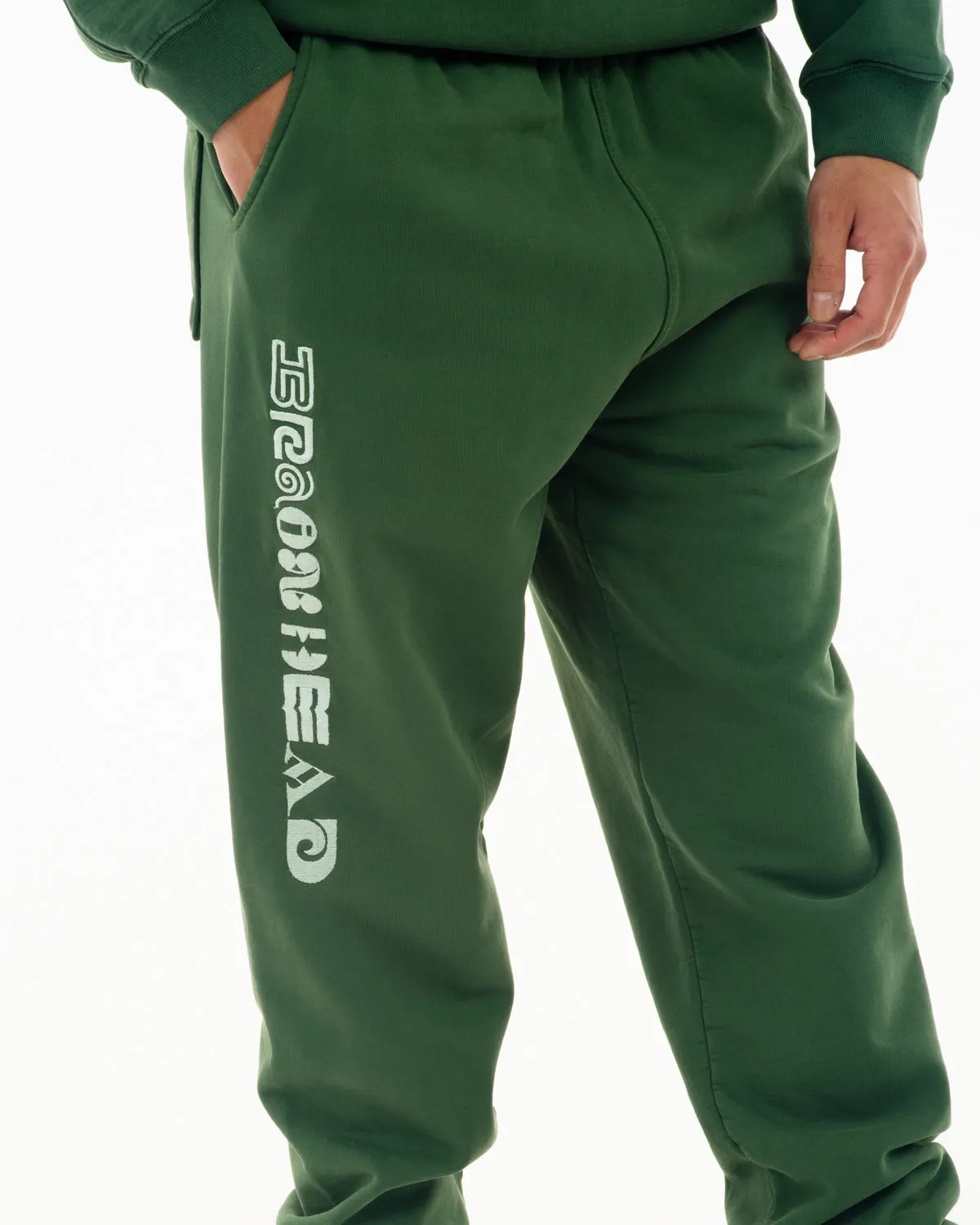 Heavyweight Embroidered Sweatpants - Green