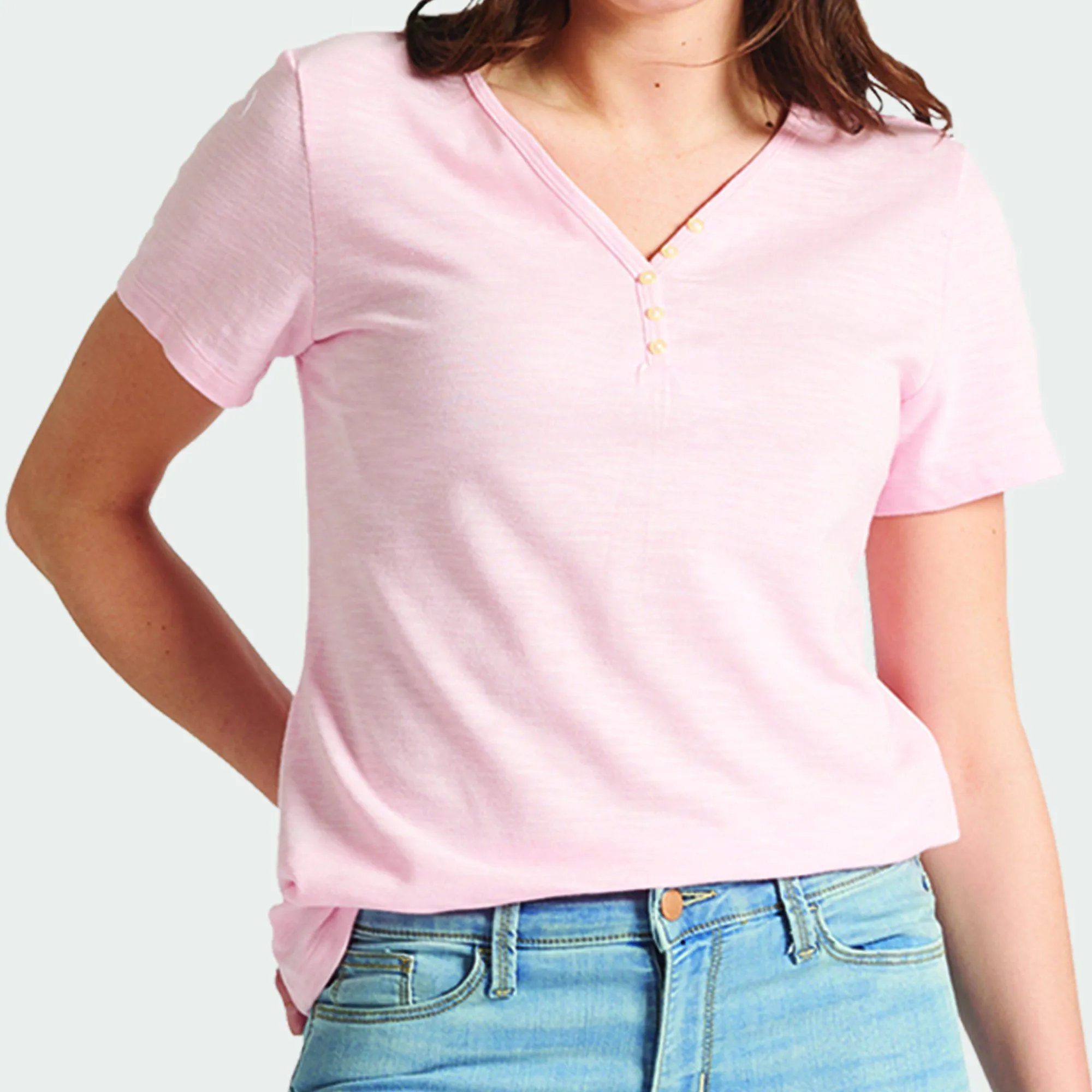 Henley T-Shirt - Pink