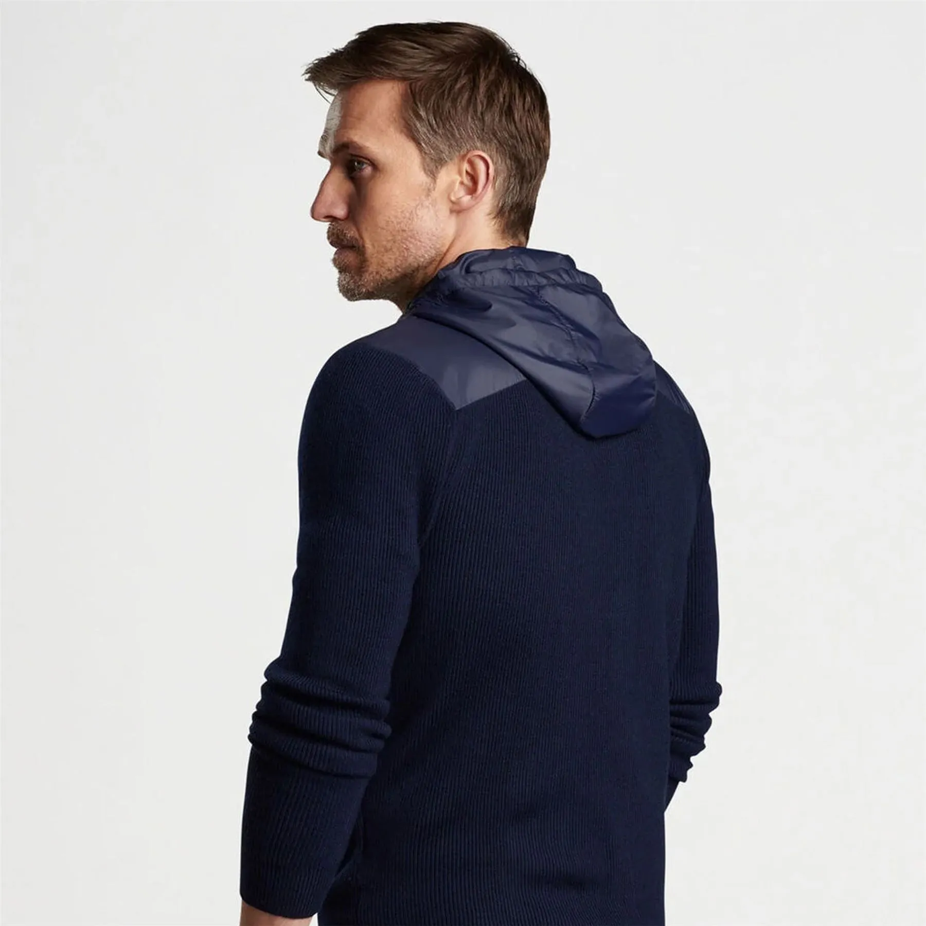 Holdridge Hybrid Full-Zip Hooded Sweater Navy - AW24