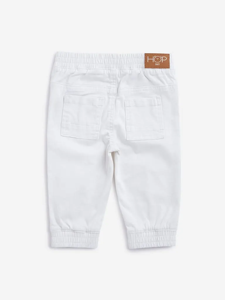 HOP Baby White Solid Joggers