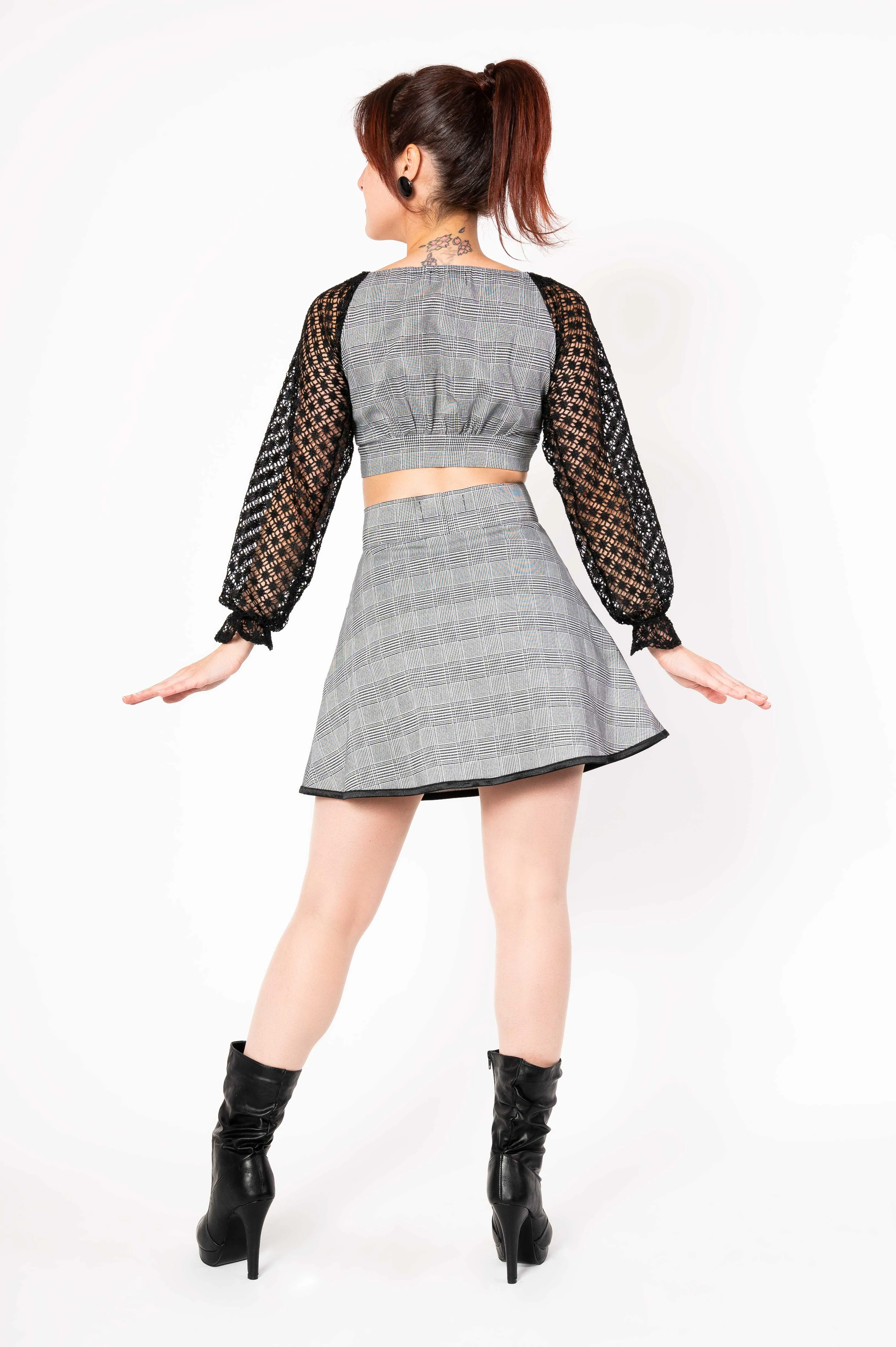 Jamie Lee skirt - houndstooth square patterns