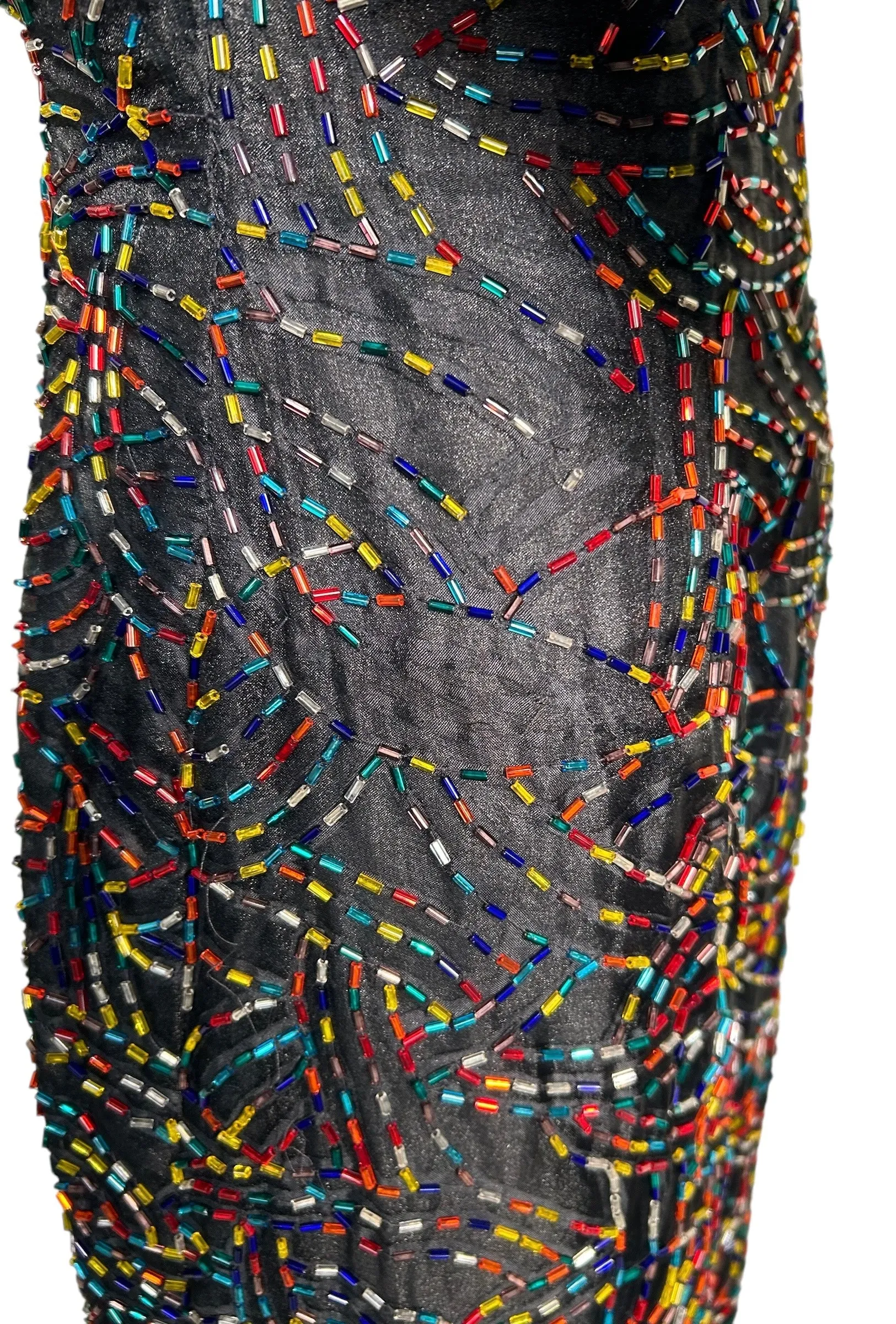 Jeran 1990s Rainbow Beaded Gown   Jacket