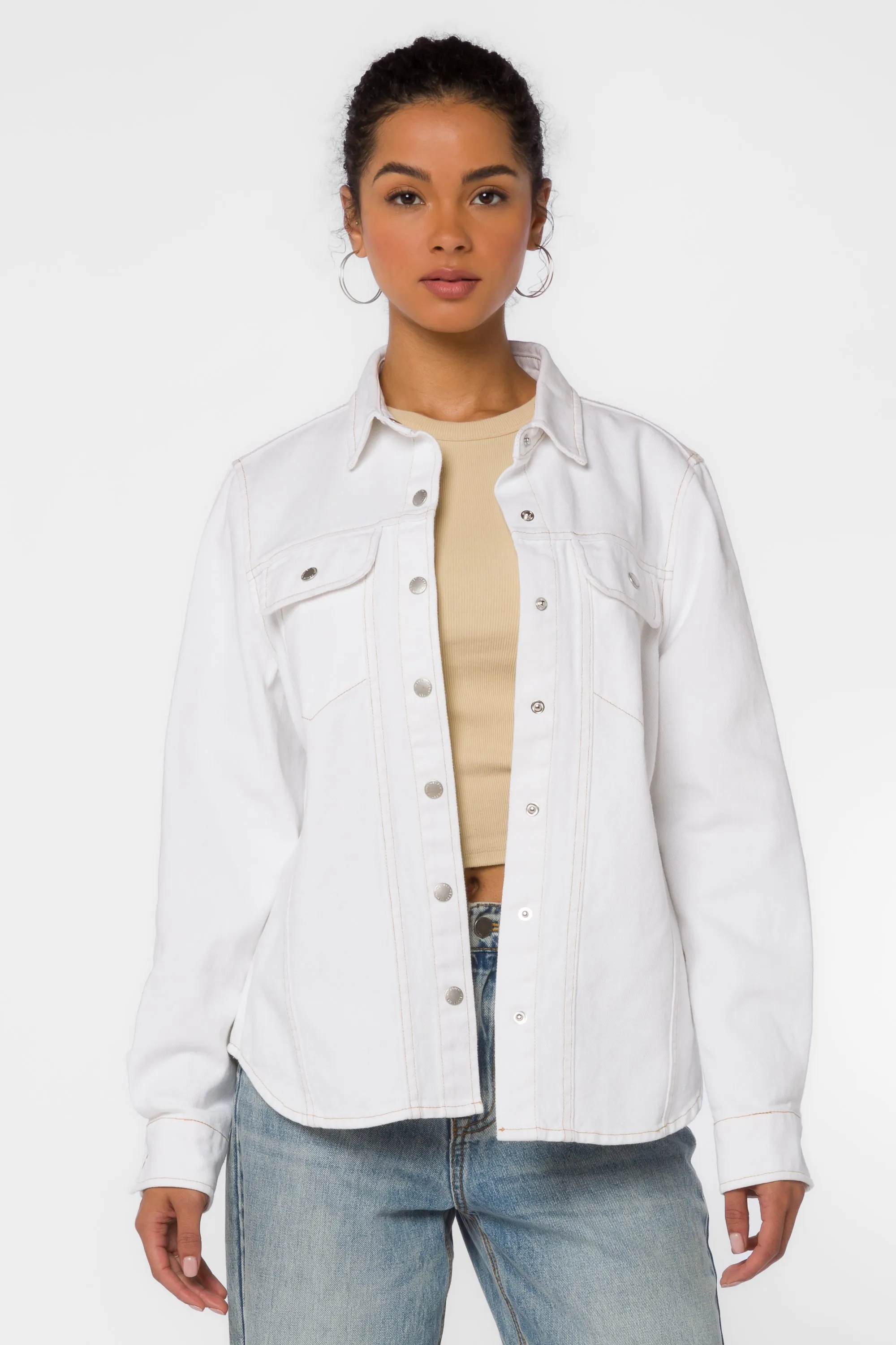 Jodie Optic White Shacket