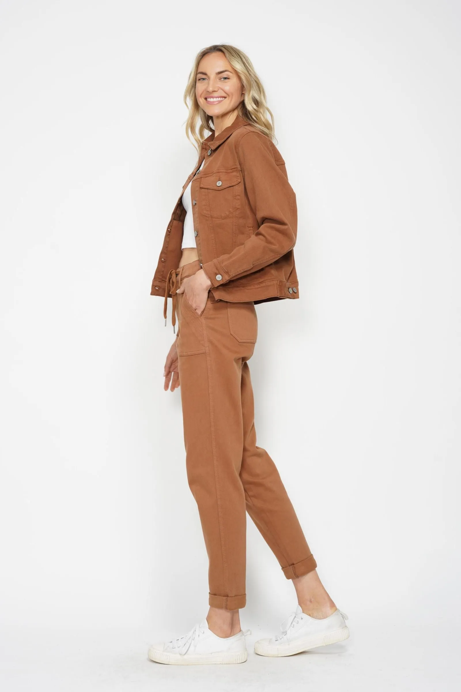 Judy Blue Garment Dyed Camel Jacket 7875