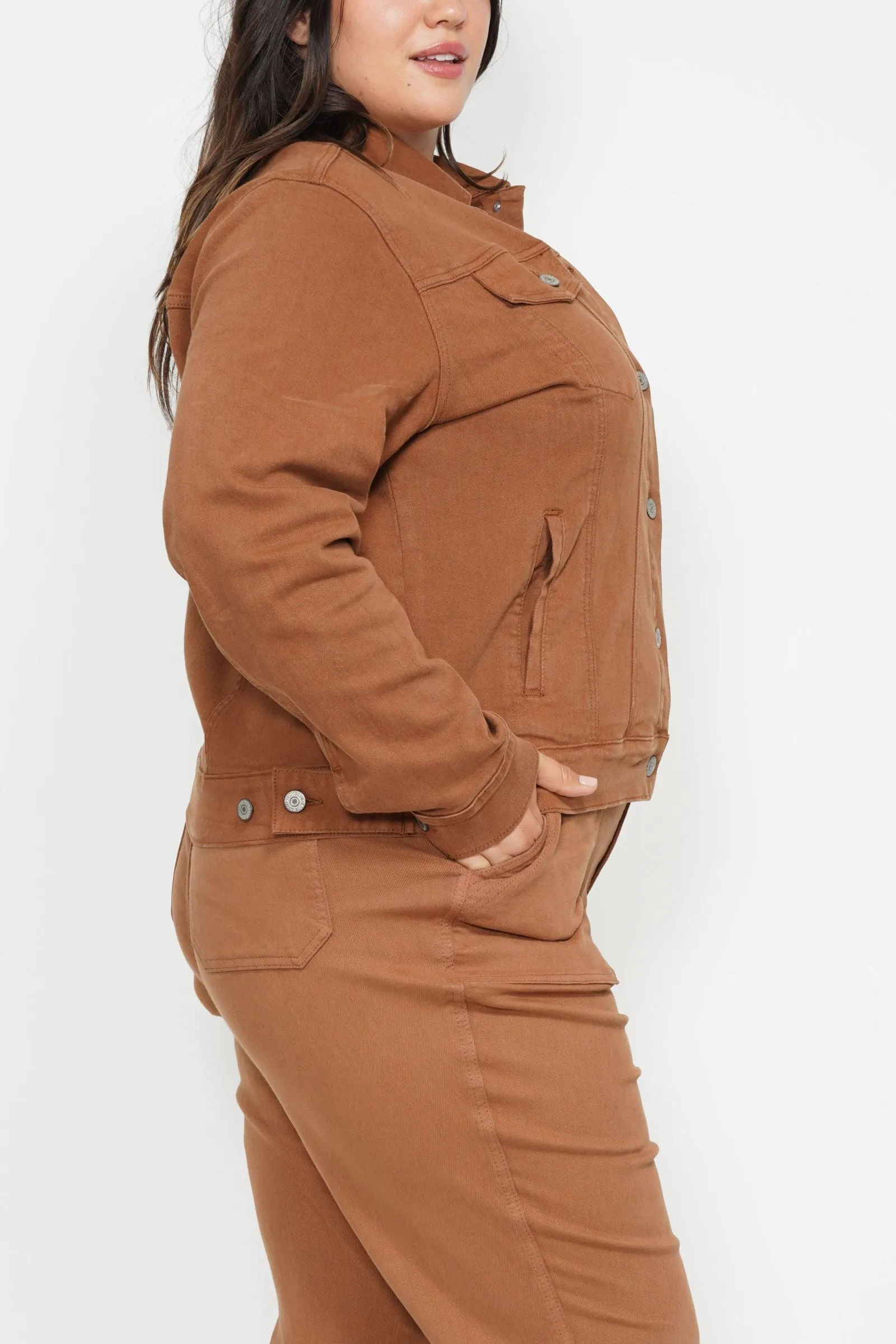 Judy Blue Garment Dyed Camel Jacket 7875