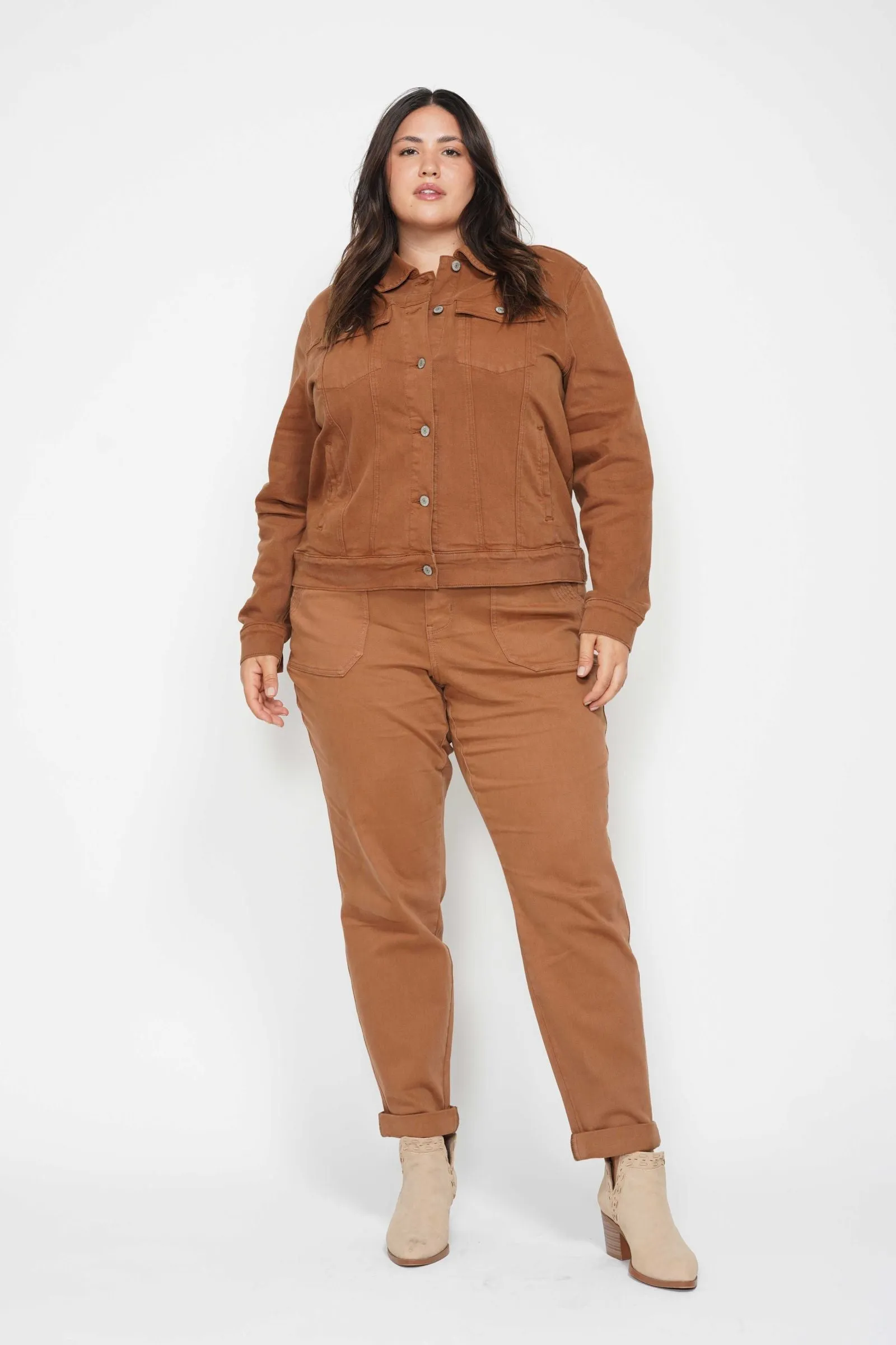 Judy Blue Garment Dyed Camel Jacket 7875