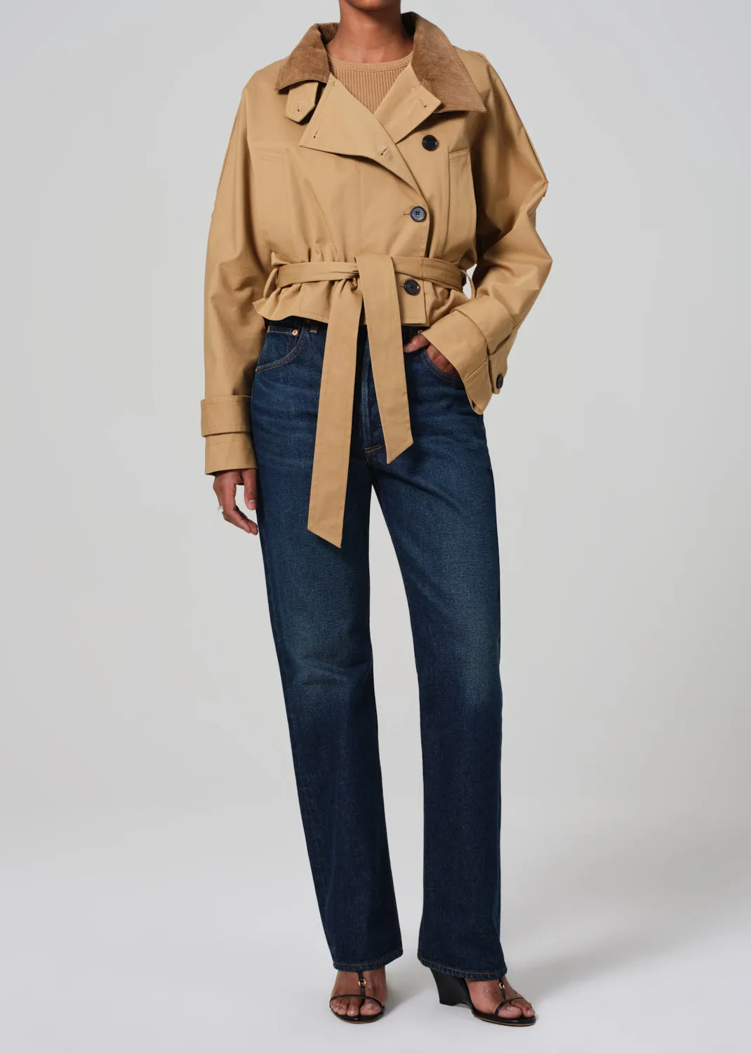 Kiernen Cropped Barn Jacket in British Tan