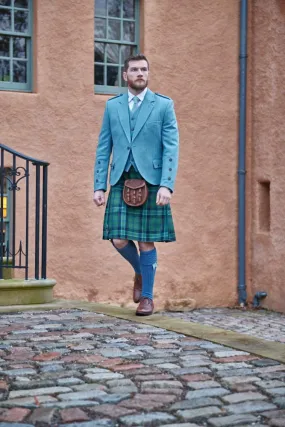 Kilt Jacket and Vest Turquoise Tweed