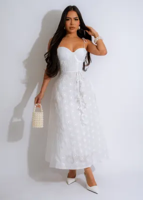 Lazy Days Lace Midi Dress White