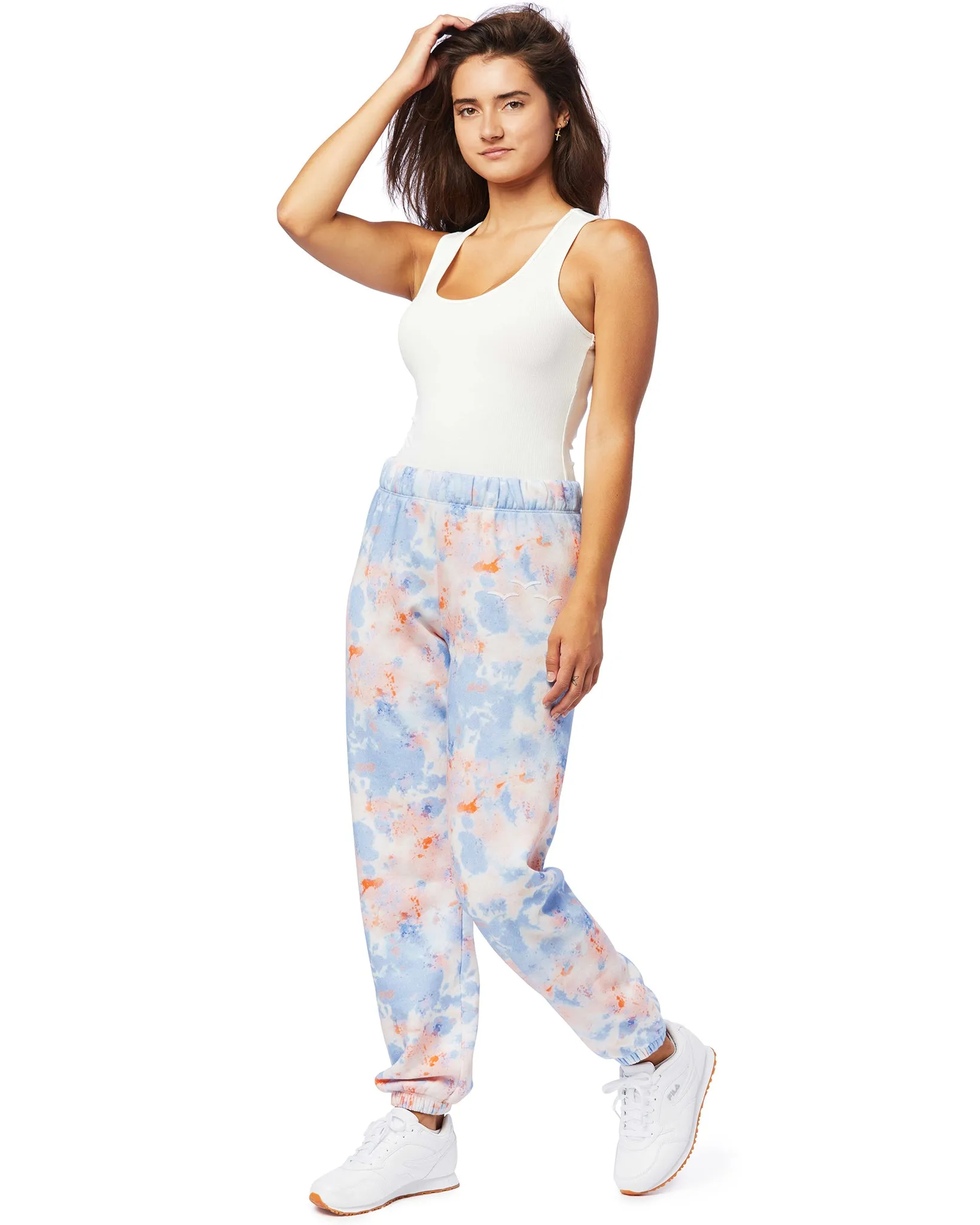 Lazypants Niki Original Fleece Print Sweatpants  - Womens - Blue Creamsicle