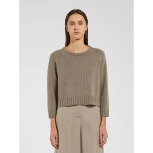 LEIDA Cashmere Wool Mix Crop Jumper Mink