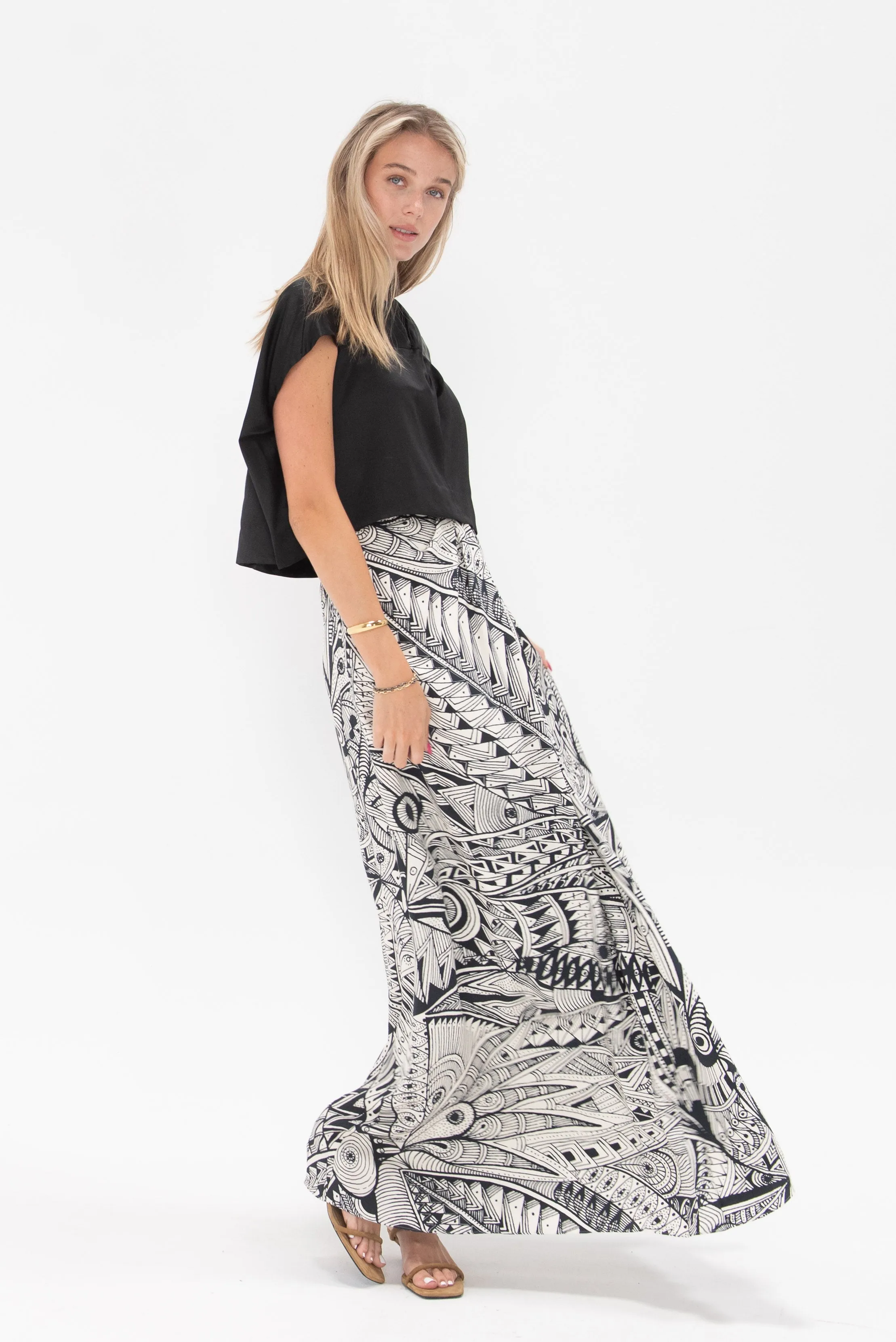 Leticia Skirt, Ivory & Black