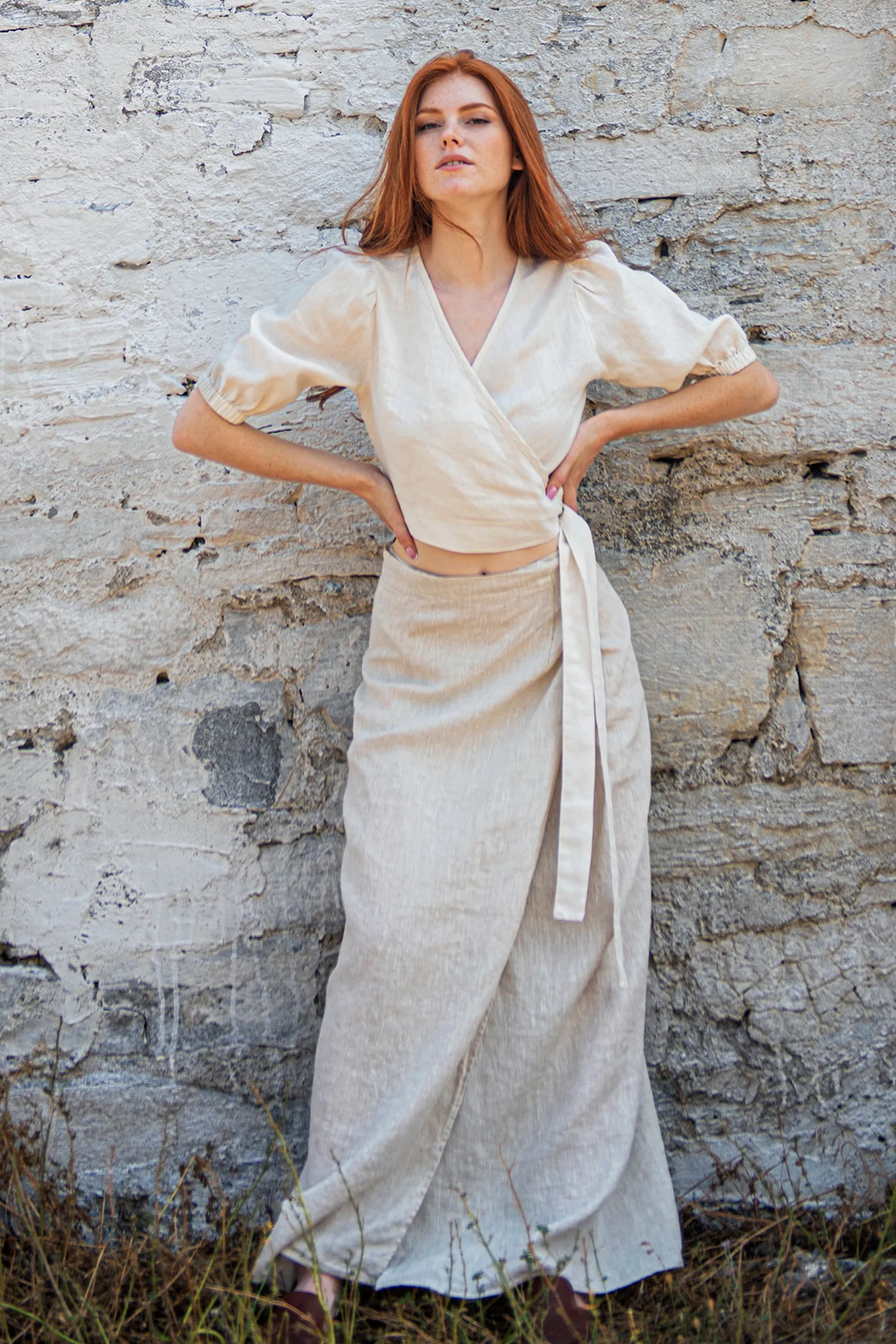 Linen Wrap Skirt