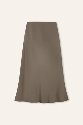 LONG GLITTER midi skirt (Ash green)