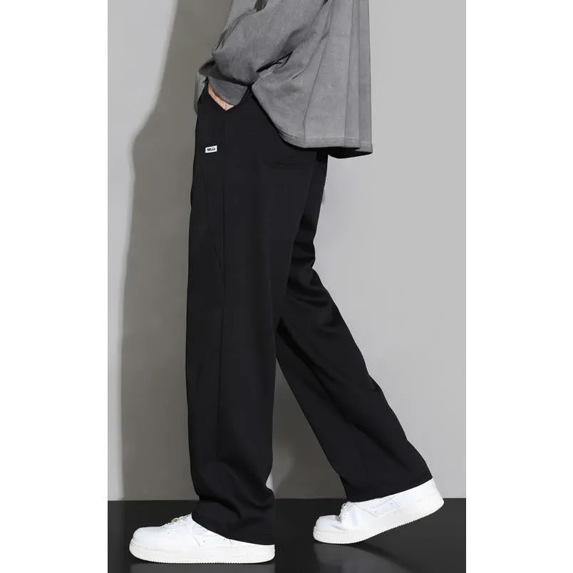 Loose Fit Beaded Embroidery Knitted Straight Leg Sweatpant