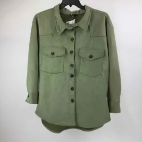 LOVE Size 3X Sage NWOT faux suede button front Shacket Shirt