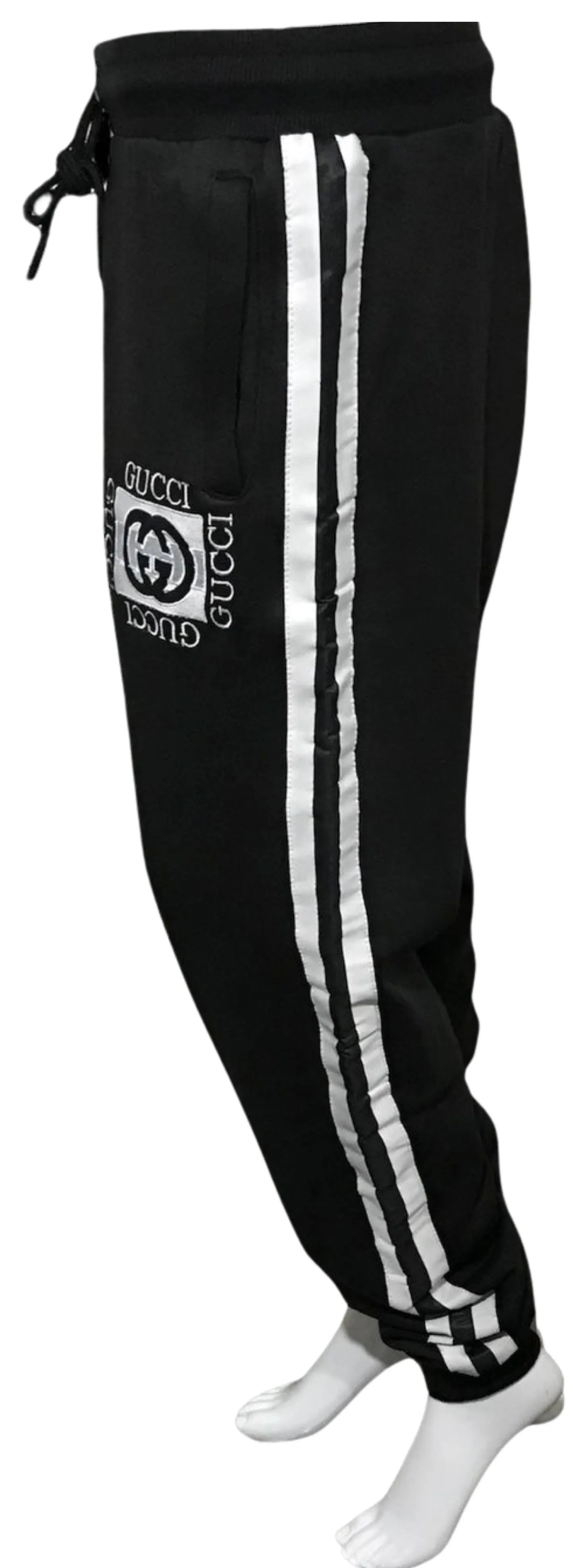 ^LUXURY^ (BLACK) ITALIAN EMBROIDERED JOGGER SWEATPANTS